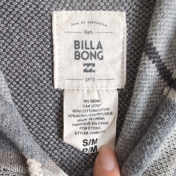 Billabong Women's Gray/Tan BOHO/Aztec Shawl/Tunic Hood/Drawstrings, Size S/M - Picture 4 of 8